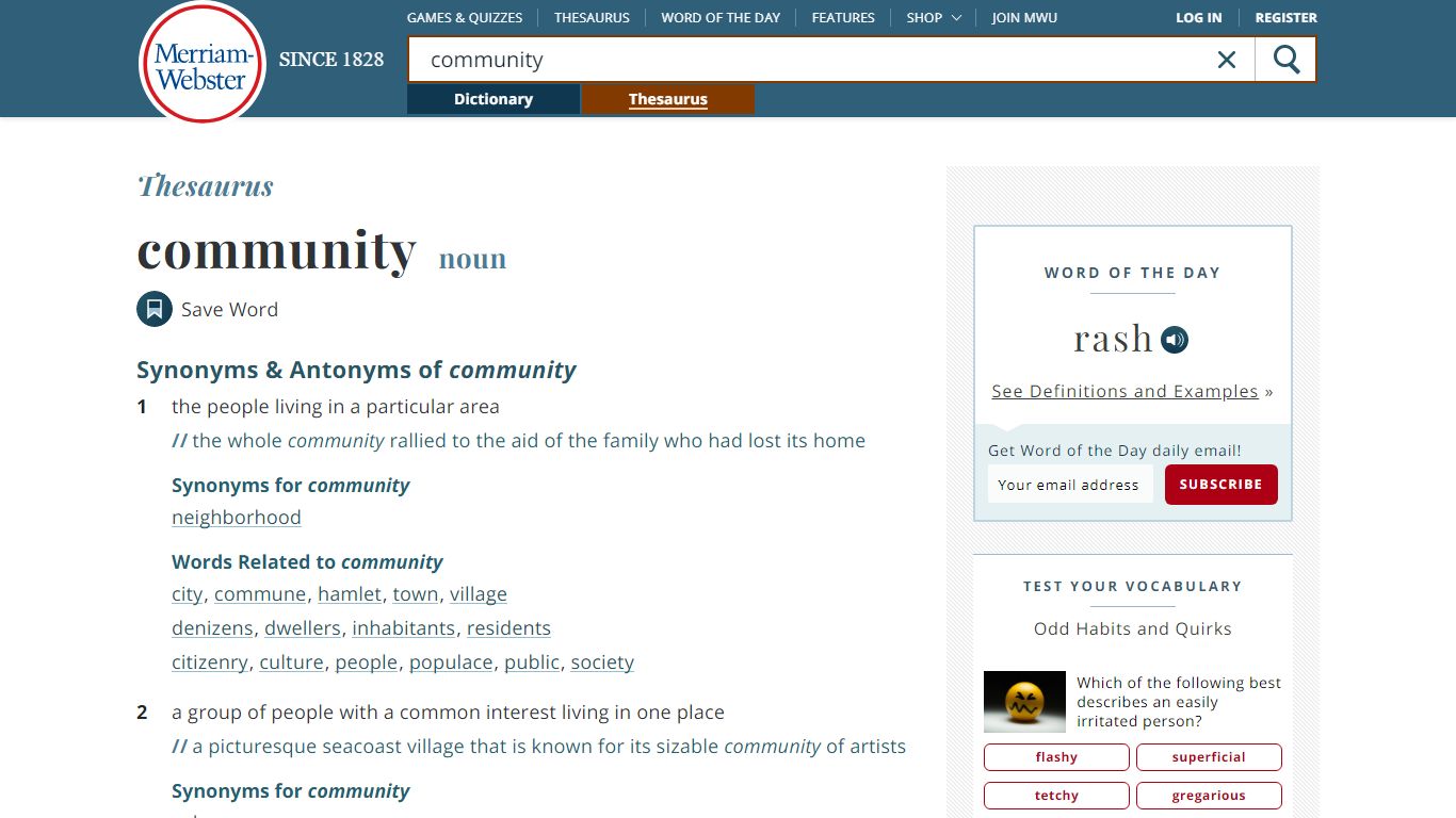 165 Synonyms & Antonyms of COMMUNITY - Merriam-Webster